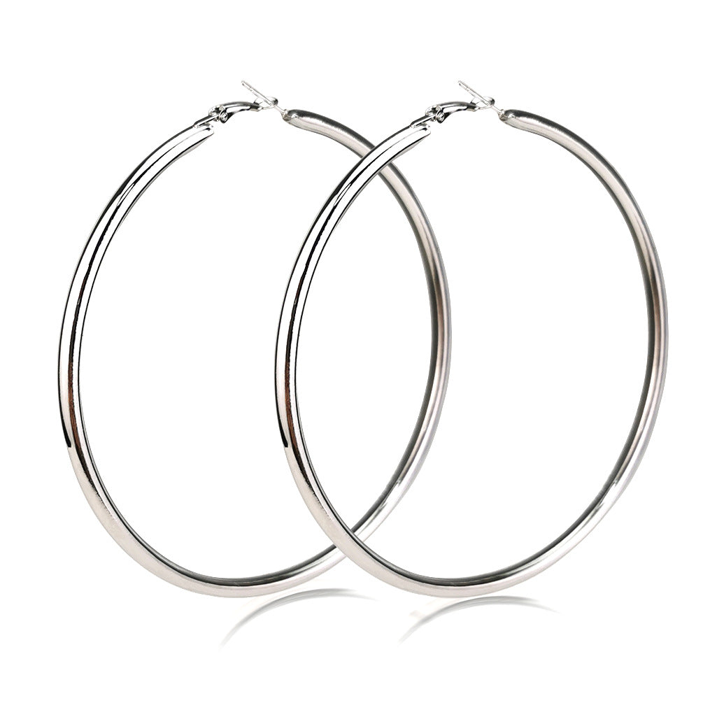 silver hoop earrings 	 hoops silver